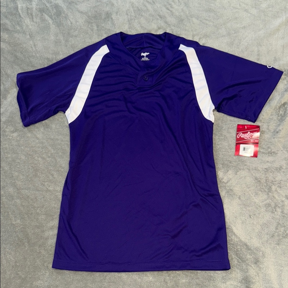 Rawlings Purple Sports Tee with White Stripes